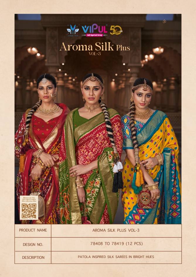 Aroma Silk Plus Vol 3 By Vipul Silk Designer Saree Catalog